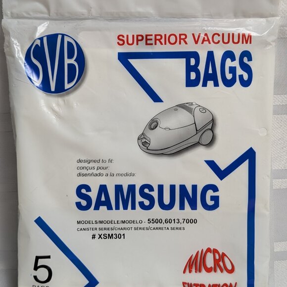 SAMSUNG XSM301 VACUUM BAGS FOR MODELS 5500 6013 7000 MICRO FILTRATION NEW NIP 5 - Picture 2 of 12